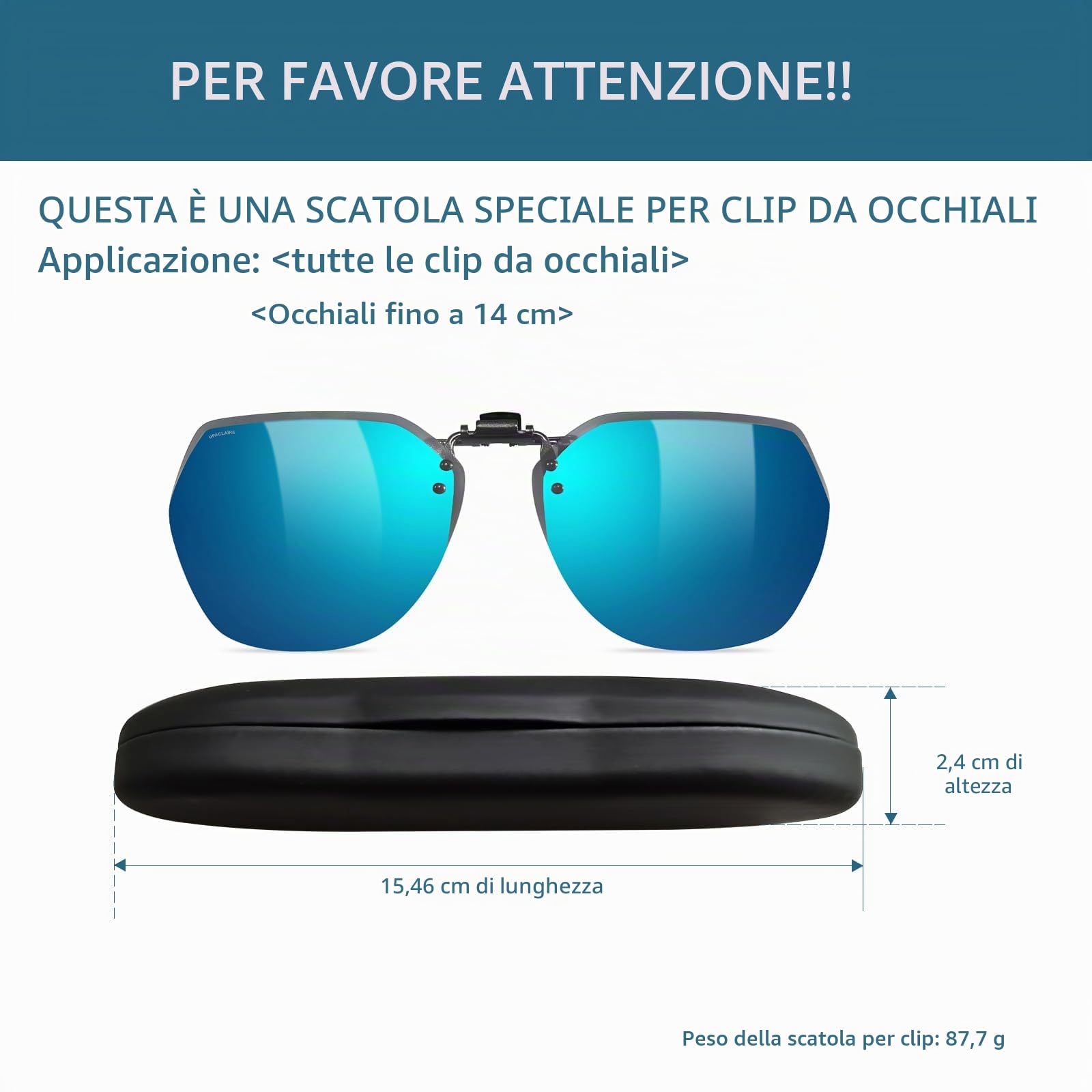 UpaClaire Brillenetui zum Anklippen Slim Hartschale Ultraleicht Retro Flach Brillen Aufbewahrungsbox Kompressionsfest Schwarz