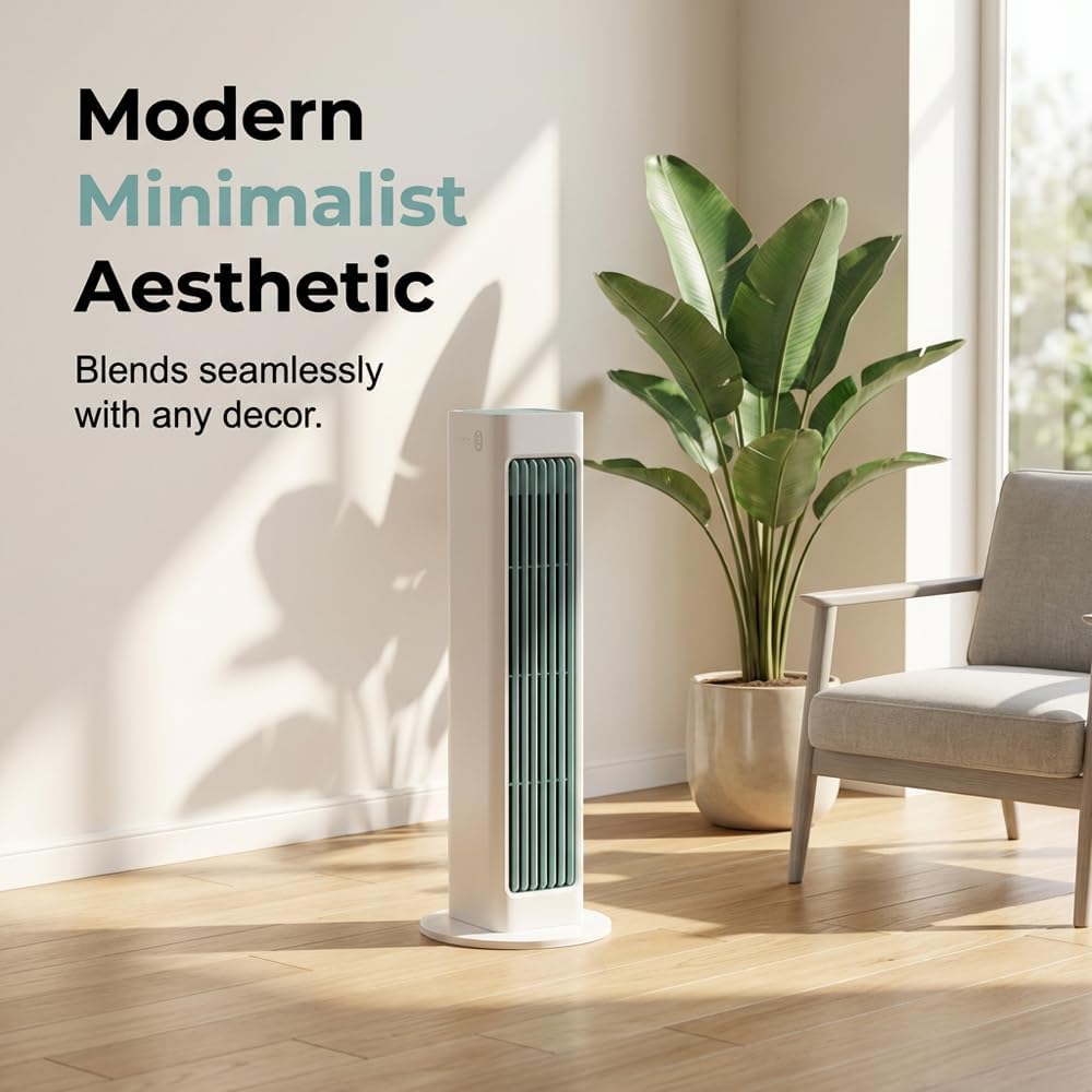 2026 New Portable Air Conditioner, Rechargeable Cooling Fan with 3 Speeds, Air Cooler Fan with Remote, 120° Oscillation, USB-C Charging Personal Cooling Fan for Bedroom Office Indoor Use (White)