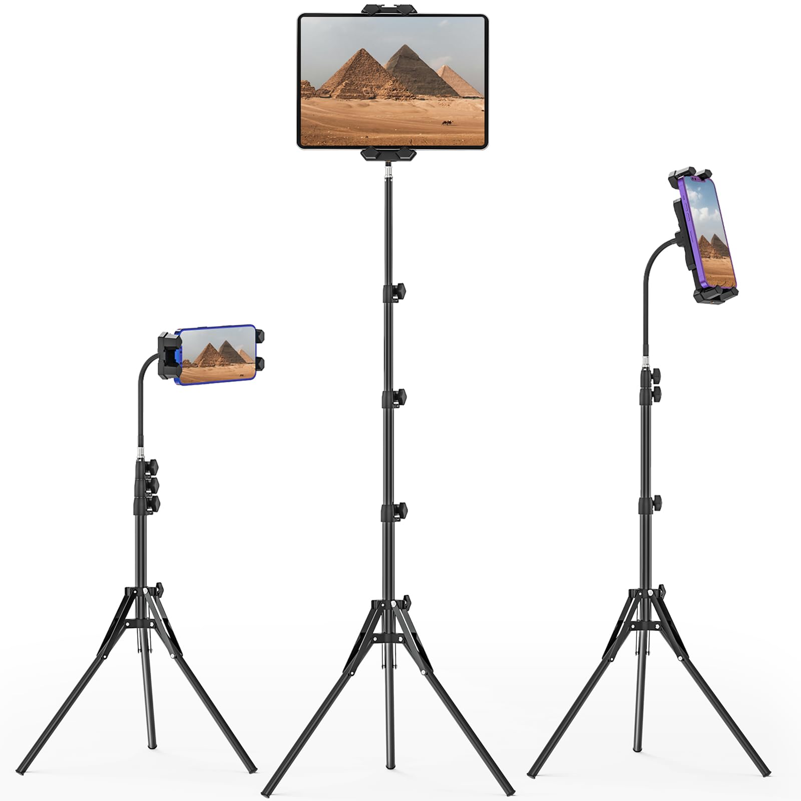 Cenawin Support Tablette Réglable En Hauteur Trépied Sol 41-152cm Pour IPad 4.7-13.5" - Pivotant 360°