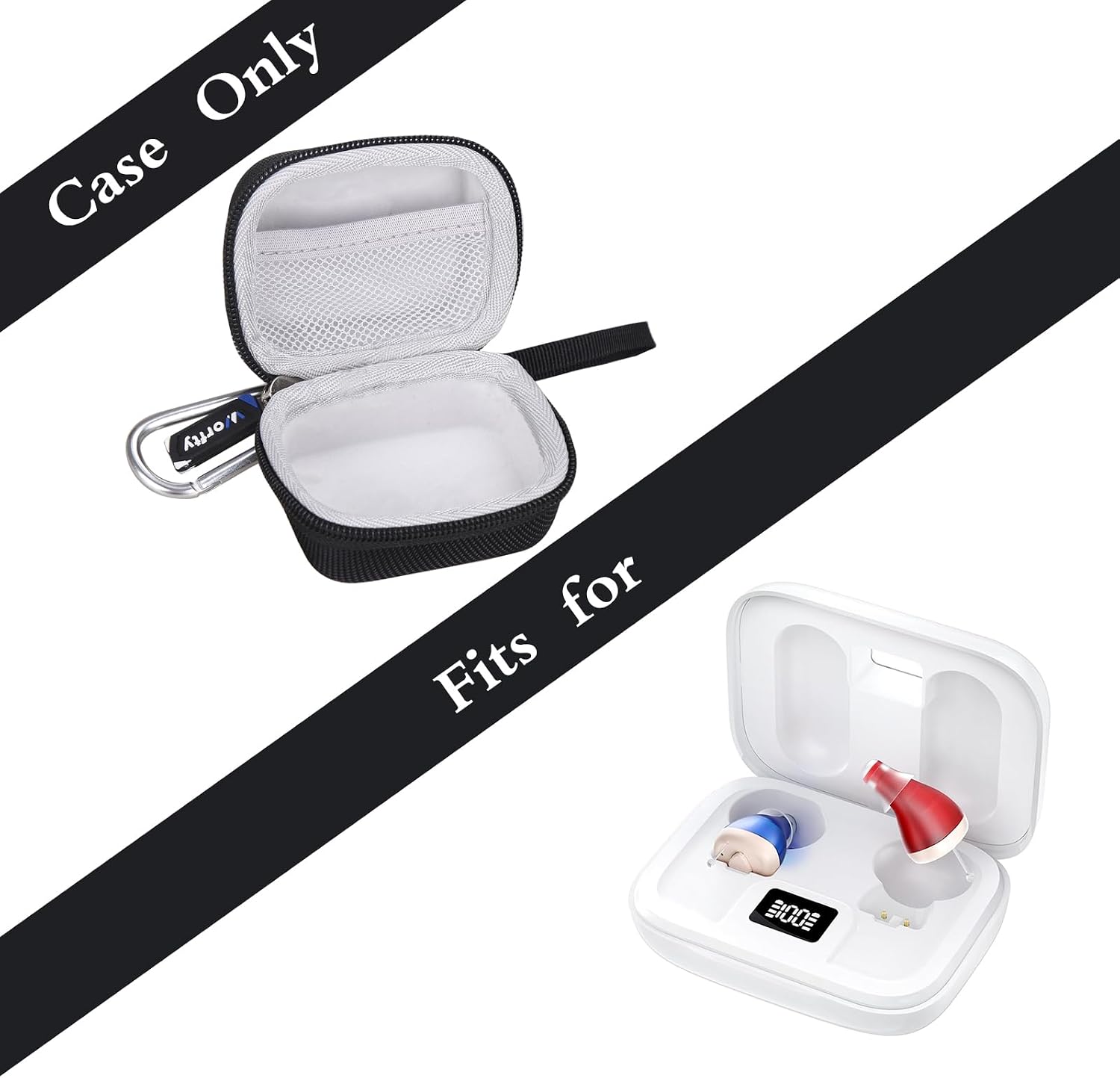 Hearing Aids Case for Flaygo/Wuvee Rechargeable Hearing Aids for Seniors, Case Only (Black)