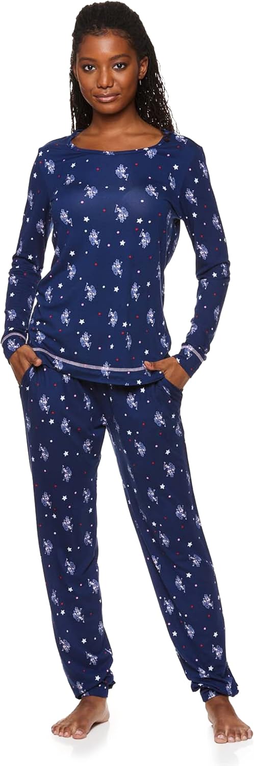 U.S. Polo Assn. Women's 2-Piece Pajama Set, Long Sleeve Top, Pants Valentines Gifts for Her - Image 5