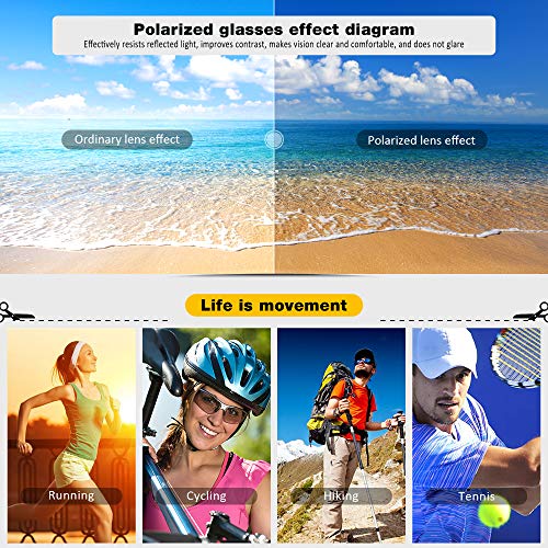 Aully Park Polarized Motorcycle Riding Glasses Black Frame With 4 Lens Kit For Outdoor Activity Sports #TOP6