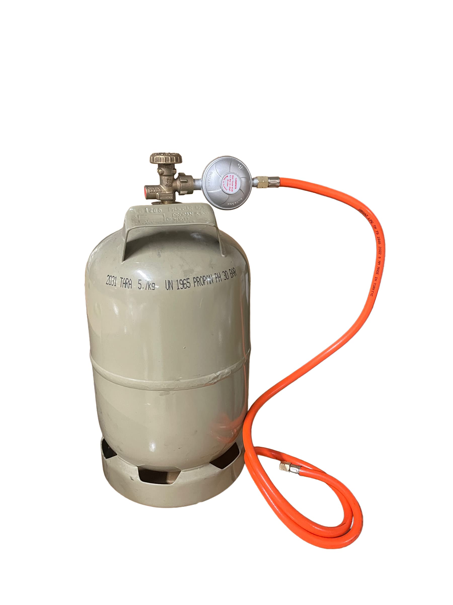 Tubo del gas da 250 cm o 150 cm, 2 filettature sinistra da 1/4", da -30 °C a +70 °C, adatto per GPL in butano, PVC (250 cm)