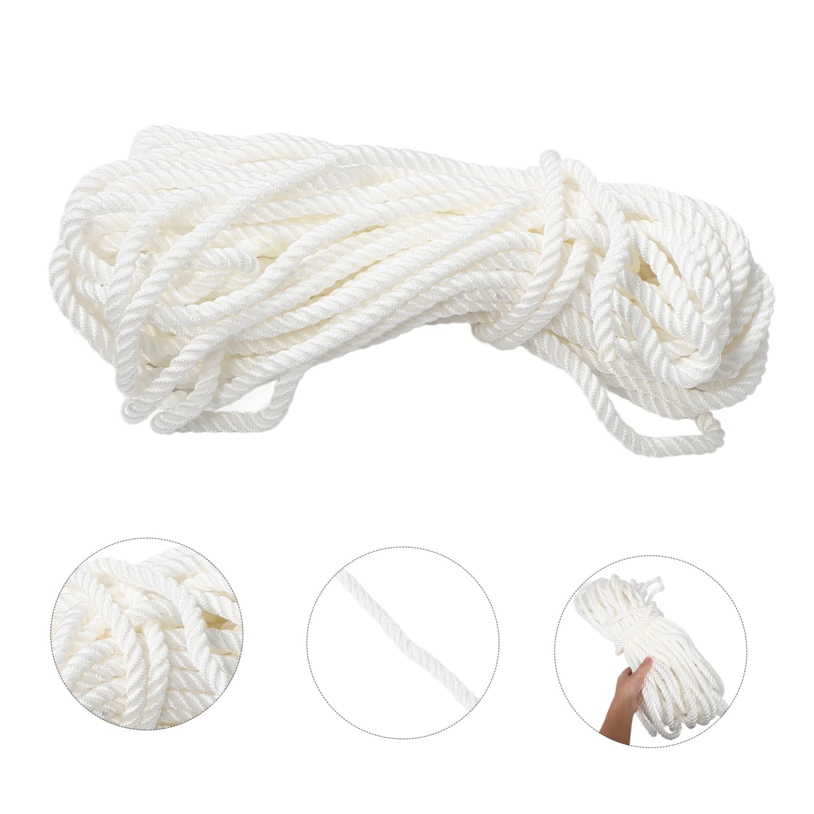 KOMBIUDA 1rolle Roll Weiße Nylon Marineleine Robuste Nylon Festmacherleine Für Boots Und Yachtanlegestellen Sicheres Ankern Und Vielseitige Marineanwendungen