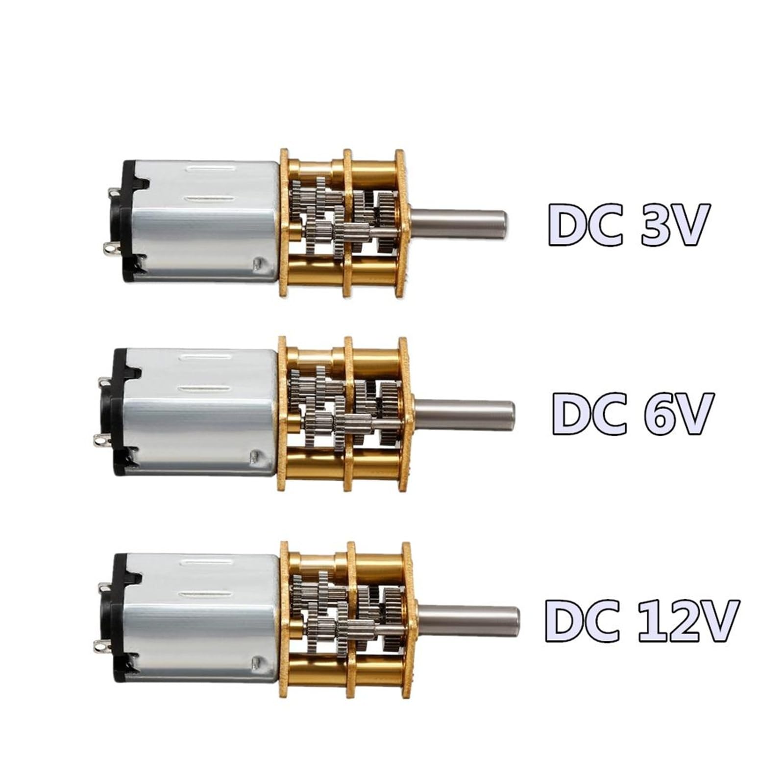 DC 3 V/6 V/12 V N20 pour mini moteur Micro Metal Gear avec roue de vitesses, 15/30/50/60/100/200/300/500/1000 tr/min, couple élevé, faible vitesse, pour robot de voiture radiocommandé, verrouillage de