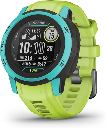 Garmin Instinct 2S, Surf-Edition, reloj resistente para exteriores de menor tamaño con GPS, funciones de surf, construido para todos los elementos,
