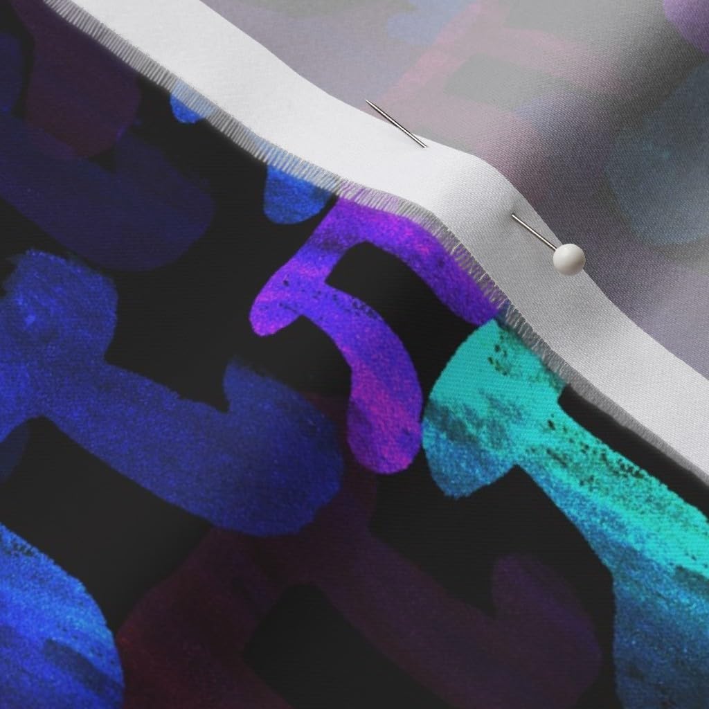 Spoonflower Fabric - Watercolor Pi Dark Math Nerd Geek Pretty Mathematics Printed on Organic Cotton Sateen Fabric by The Yard - Sewing Quilting Apparel Home Decor