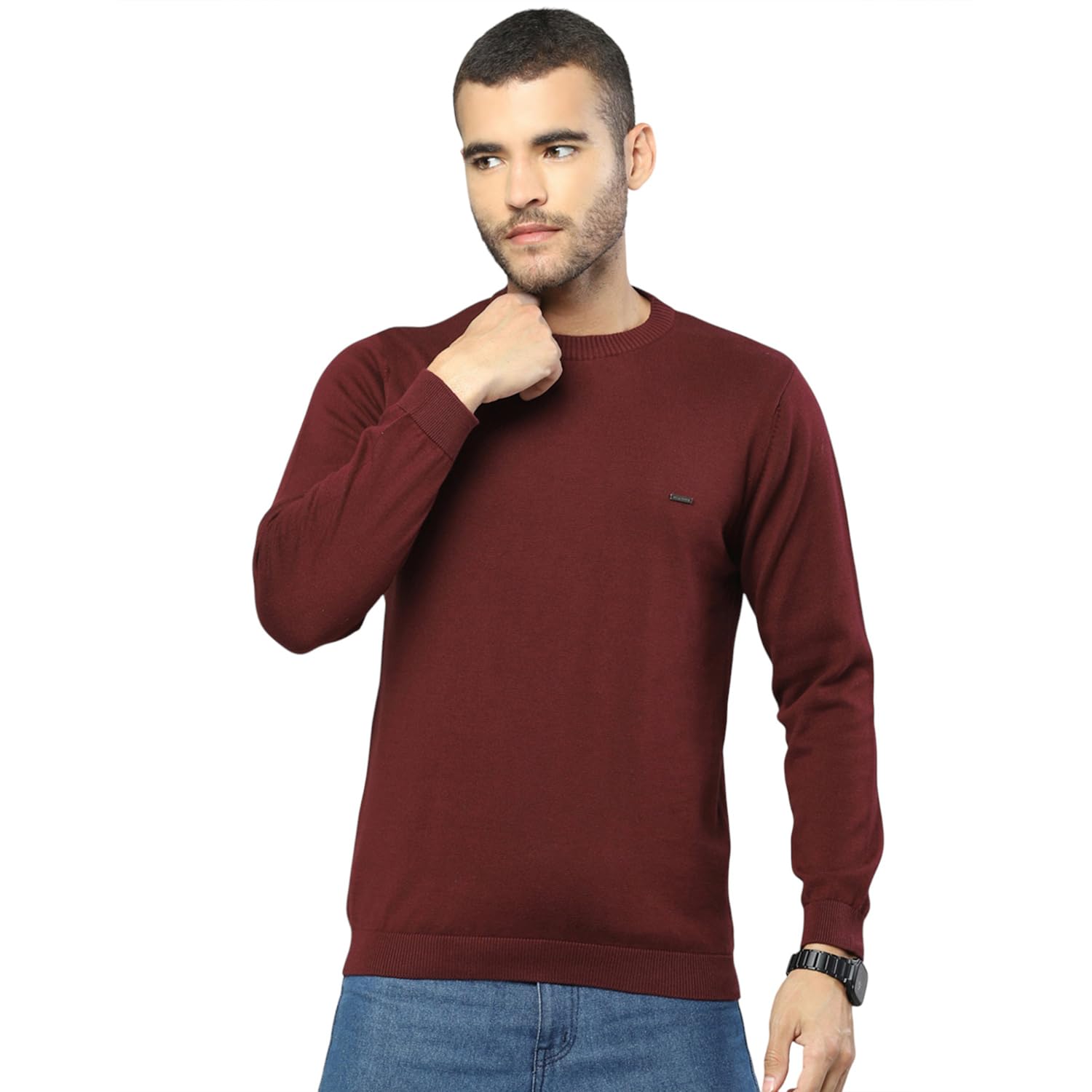 Men's Regular Fit Solid Pattern Round Neck Pull On Closure Full Sleeve Winter Pullover | Warm Woolen Sweater for Men |Comfortable Knitted Winter Wear for Men (Pack of 1)