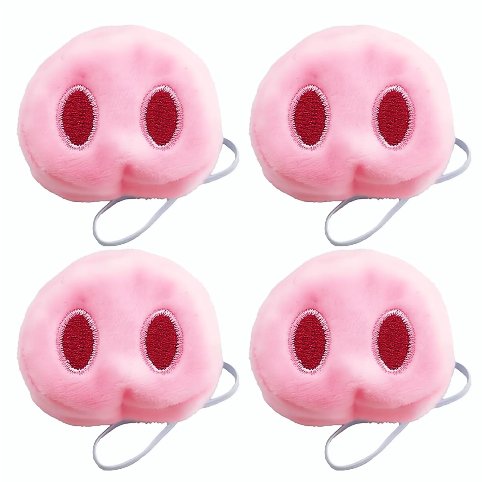 DVOFU 4PCS Plush Pig Noses Fake Noses Animal Costume Accessories Role-Playing Props for Carnival Masquerade Birthday Party