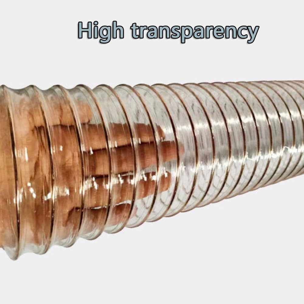 Tubo flessibile per la raccolta della polvere, in poliuretano trasparente, per la lavorazione del legno, diametro interno 5-15,2 cm, opzioni di lunghezza 3,5/33/6,1 m, ideale per accessori per