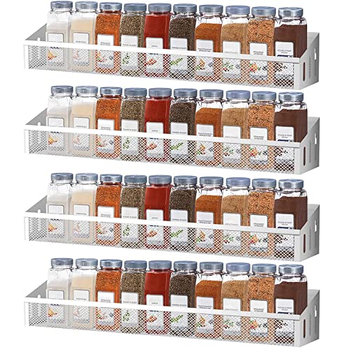 Bomclap Étagère à épices murale en métal, étagère de cuisine suspendue, support à épices mural, armoire de cuisine, portes de cuisine, décoration,...