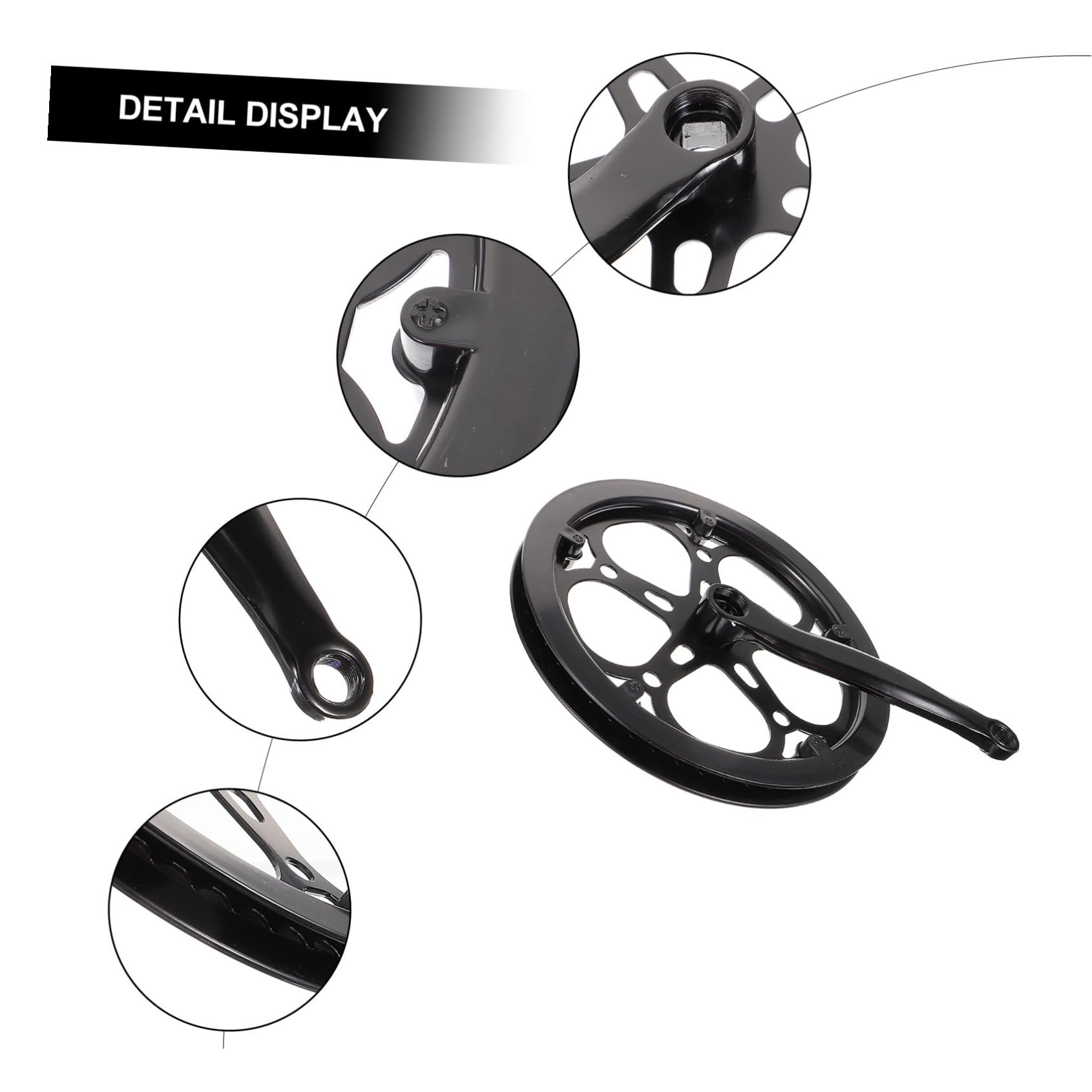 Alipis Guarnitura Singola per Bici Mountain Bike in Ferro Nero Resistente all'Usura Corona da 52 Denti e Braccio da 170mm per Sostituzione Accessori Bici