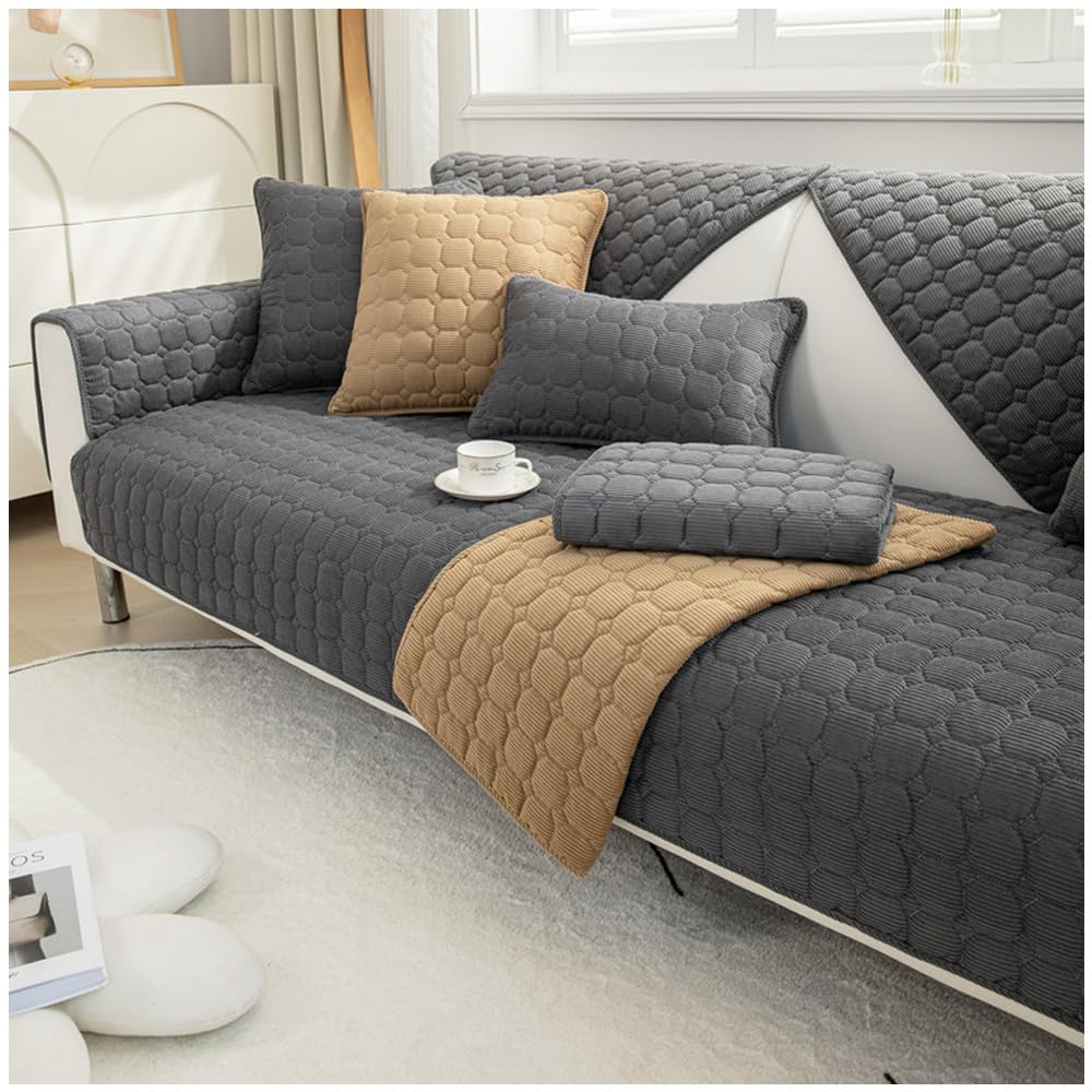 NUODWELL Sofa Cover 1/2/3/4 Seater, Flannel Anti-Slip Corner Sofa Slipcover, Pet Sofa Protector