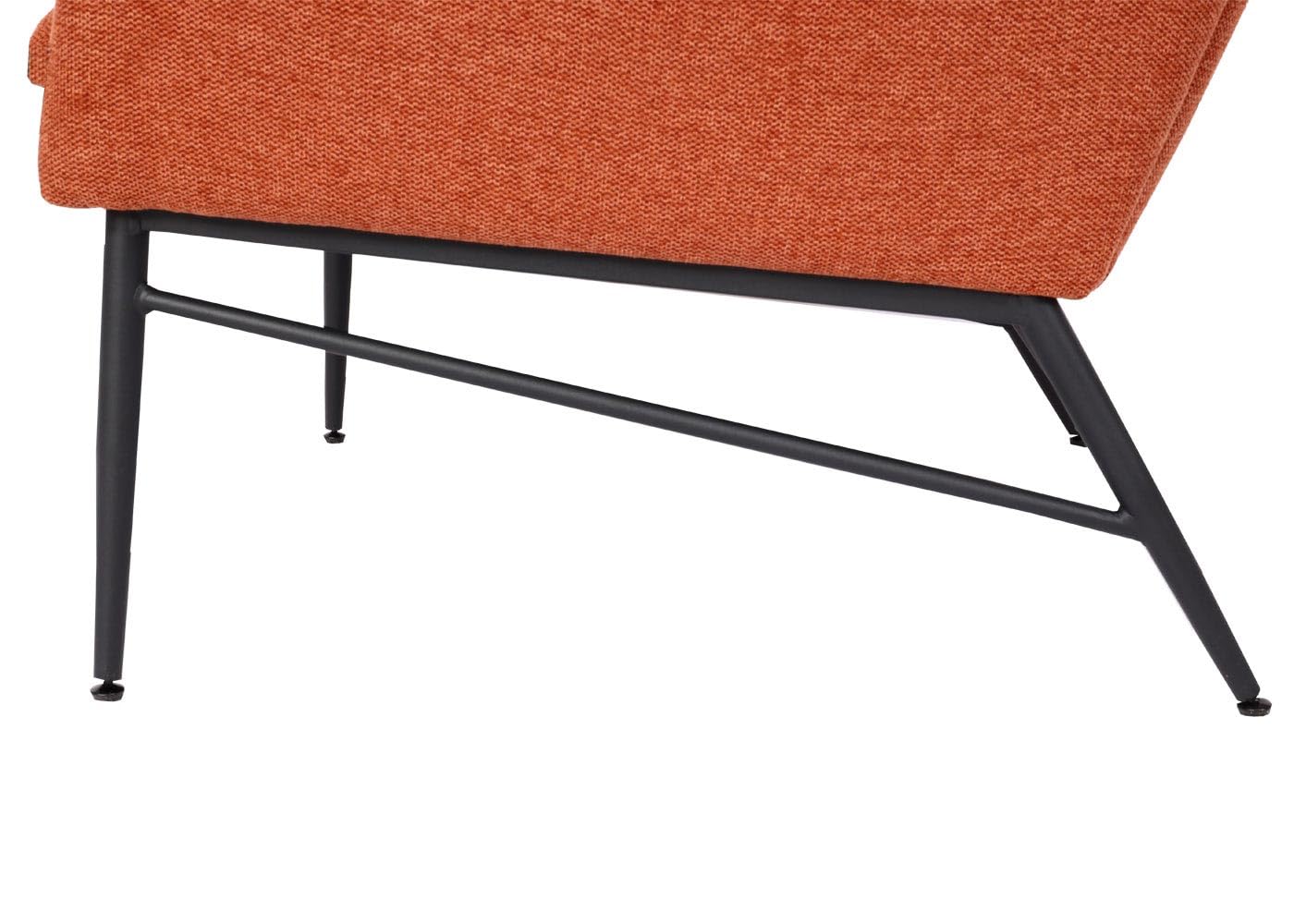 Mendler Sillón con otomana HWC-L62, con orejeras, tapizado, taburete, tela/textil, color marrón terracota