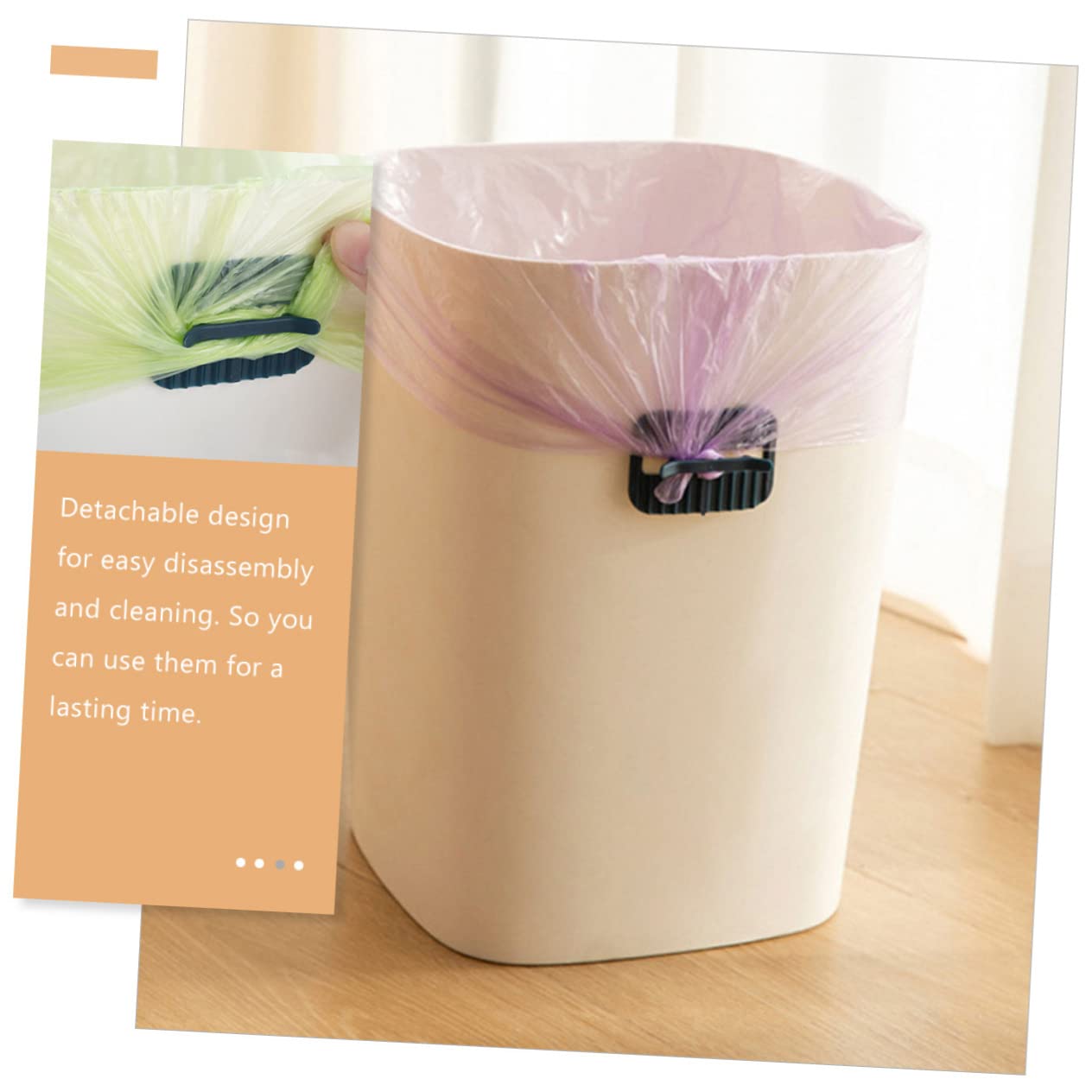 ABOOFAN Garbage Bag Holder Clip Kitchen Waste Basket Clamp Non-slip Trash Bin Clips 8 Pack