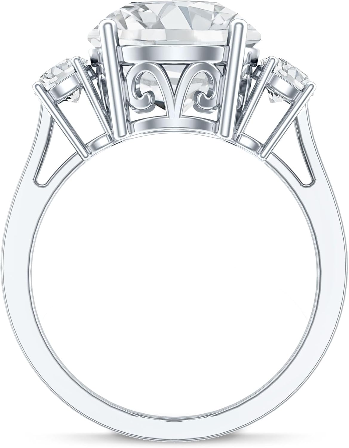 IGI Certified Lab Grown Diamond 3 Stone Ring, E-Vs1 Quality, Past Present Future Ring - Jewelry for Special Occasions