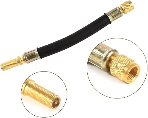 Miniatura 4 de Extensión de vástago de válvula de neumático de goma flexible de 5.512 in, 2 abrazaderas, adaptador extensor de válvula de neumático para camión,