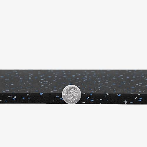 Miniatura 5 de IncStores Rollo de suelo de goma resistente de 38 pulgadas de grosor, suelo de goma reciclada flexible para un sótano, gimnasio en casa, cobertizo o