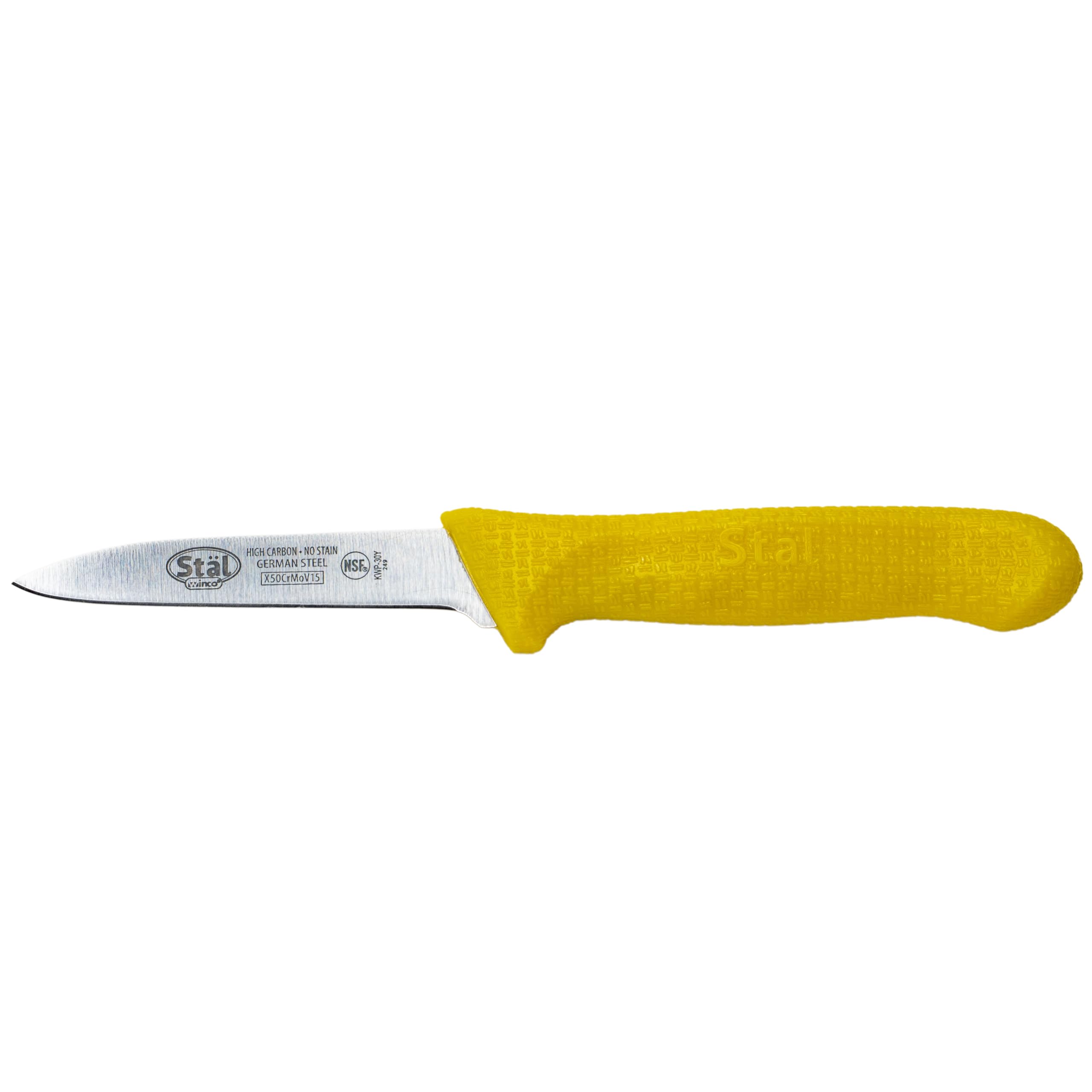 Winco 3.25" Commercial-Grade Paring Knife, Yellow (2 Pack)