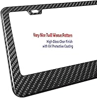 Vista 6 de BGGTMO Marco de Matrícula de Fibra de Carbono - Superposiciones de Fibra de Carbono 100% Real sobre Marcos de Matrícula de Acero Inoxidable