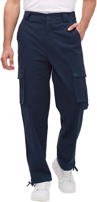 Cargo Pants for Men Baggy and Relaxed Fit Mens Casual Pants with 6 Pockets