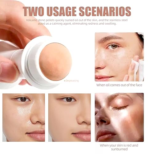 Miniatura 6 de Rodillo facial volcánico absorbente de aceite,Rodillo de control de piel grasa,Rodillo facial reutilizable para el cuidado de la piel facial (azul)