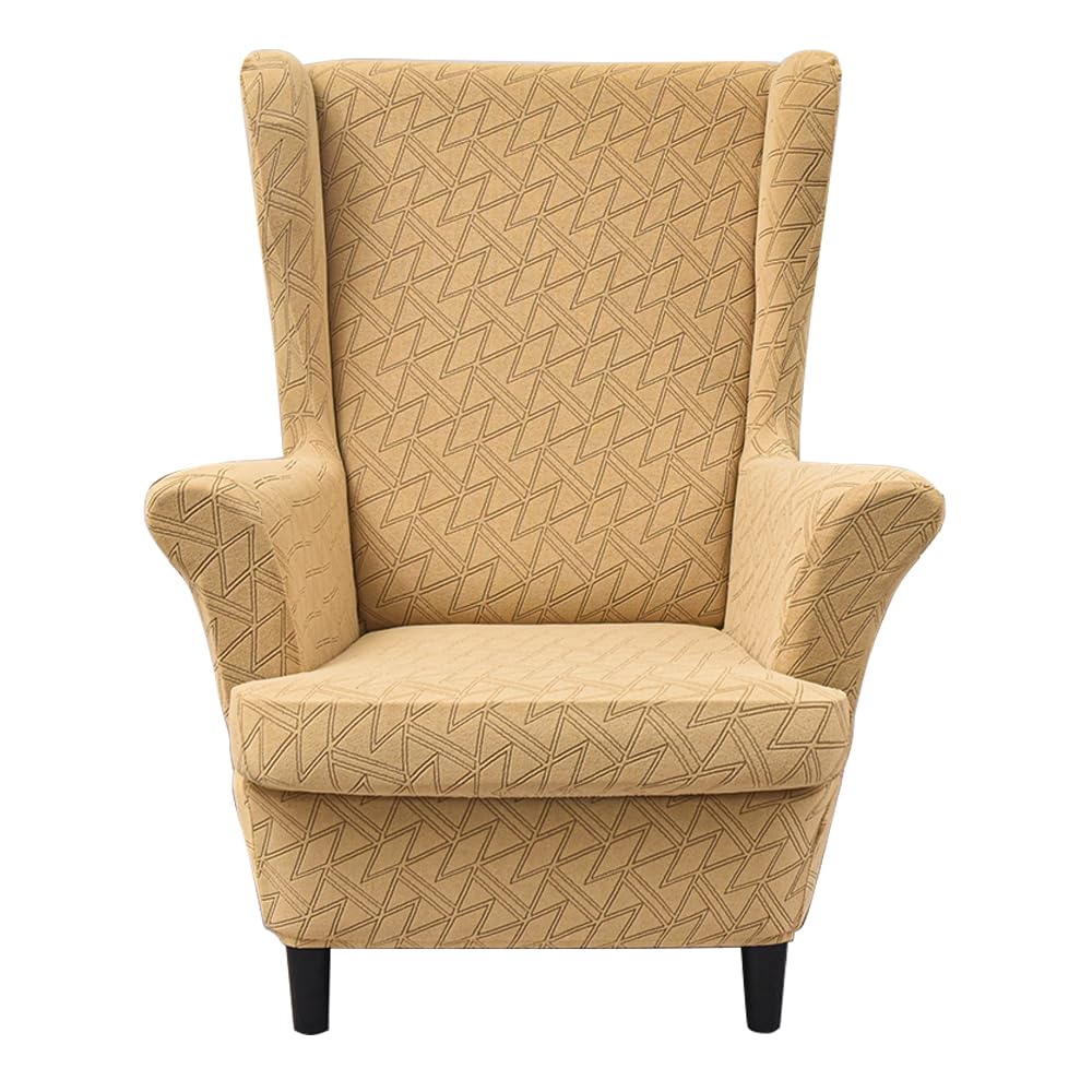 Funda elástica para sillón orejero de 1 plaza en color camello para hogar