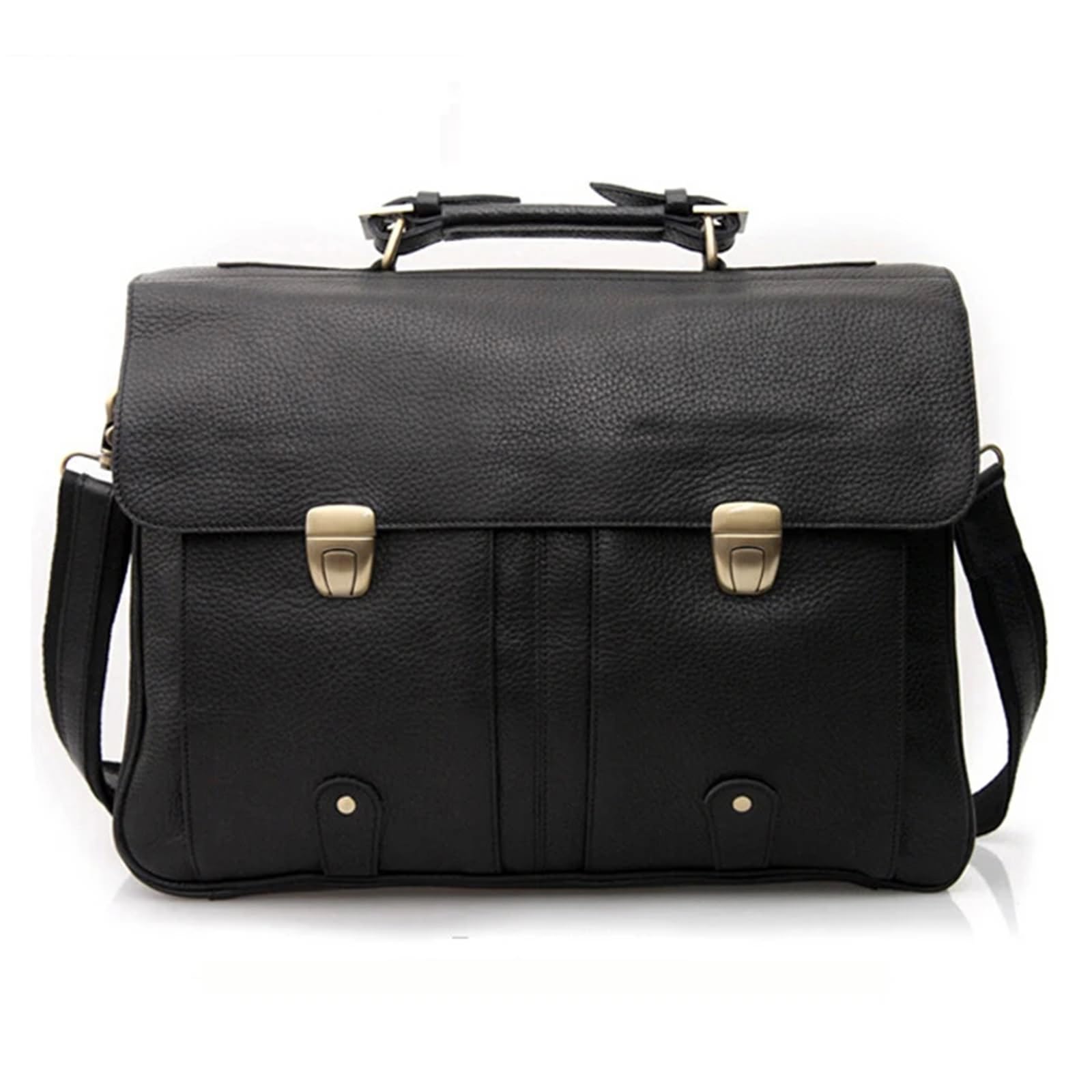 Bolso Mensajero Hombre Maletín de cuero genuino for hombre, bolso de negocios, portafolios, maletín de cuero for portátil de 15,6", bolso de mano grande for oficina