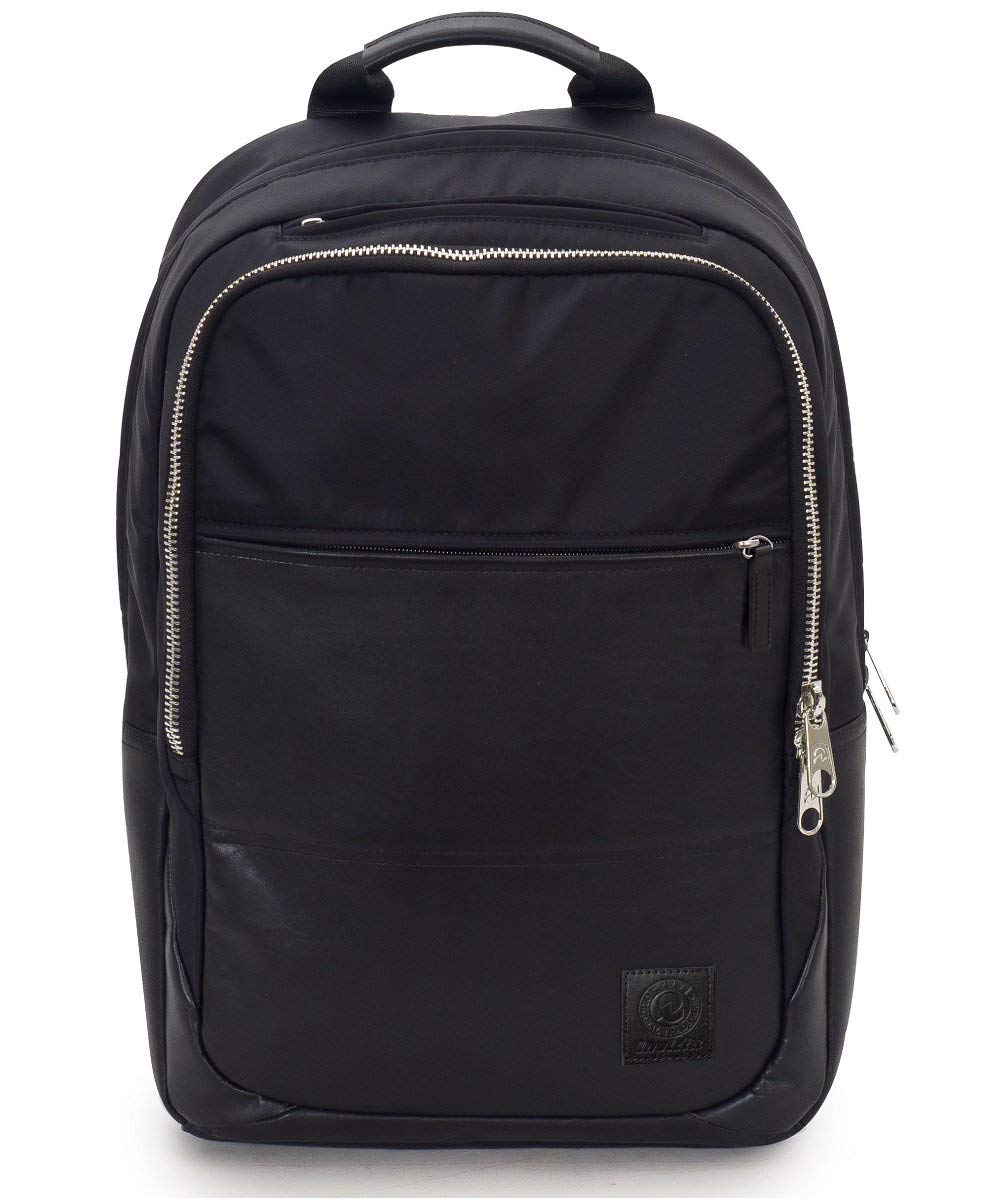 Invicta Zaino Ufficio Lavoro Biz M, Nero, Zaino In Pelle con Tasca Porta PC Portatile/Tablet e USB Plug, Tasche Multifunzione e Tasca con Organizer, Ufficio, Vaggio e Lavoro, Unisex