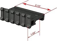 Vista 2 de Picatinny/Weaver táctico de perfil bajo ángulo de 90 grados Pro Mount, 2.16" de largo con 5 ranuras