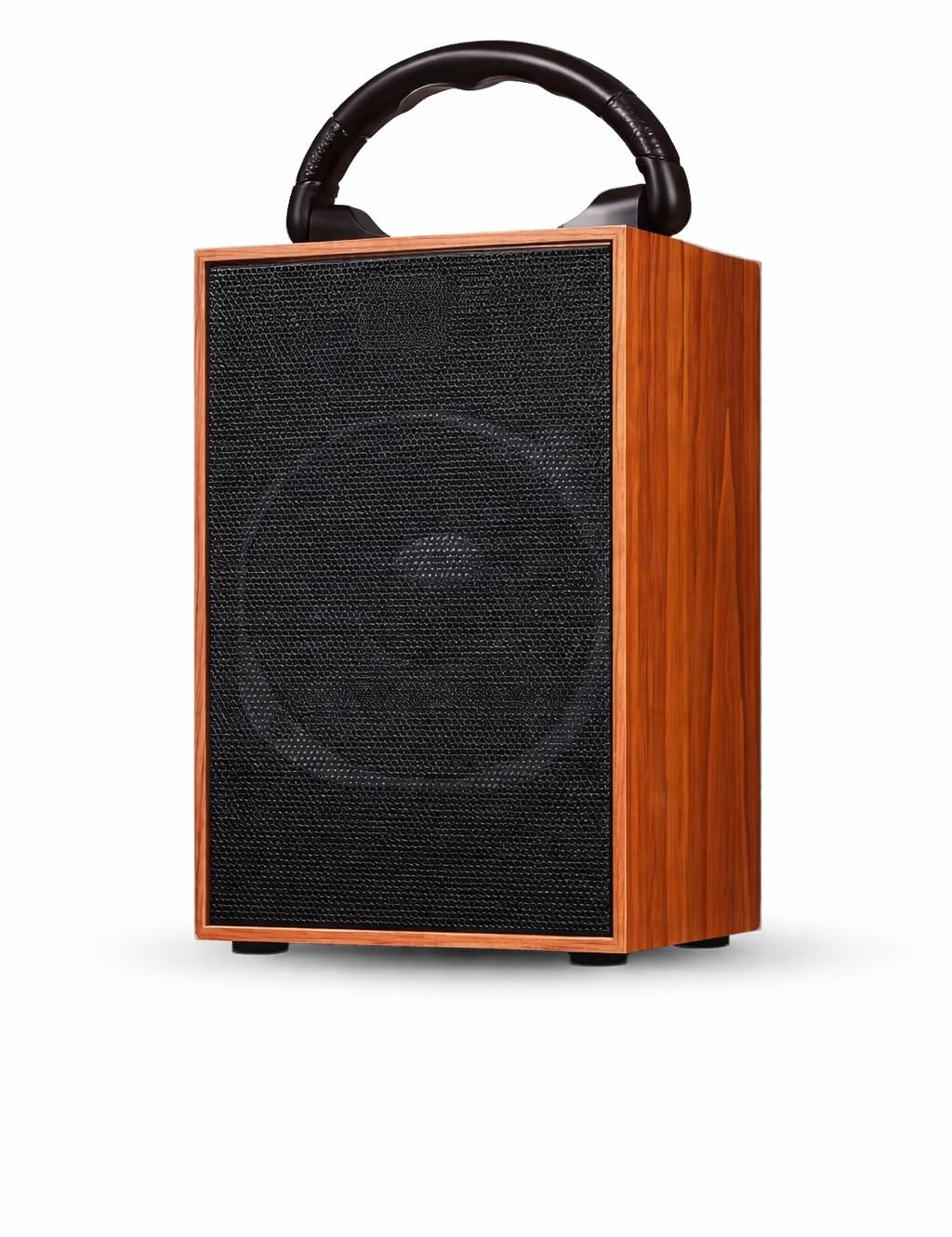 KIVEX Portable Wooden Bluetooth Speaker with Carry Handle | Wood Finish | Retro Style | Mini Rechargeable Speaker with FM, TF Card & TWS Support,-image-27