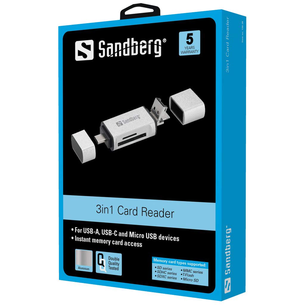 Sandberg Card Reader USB-C + USB + MicroUSB