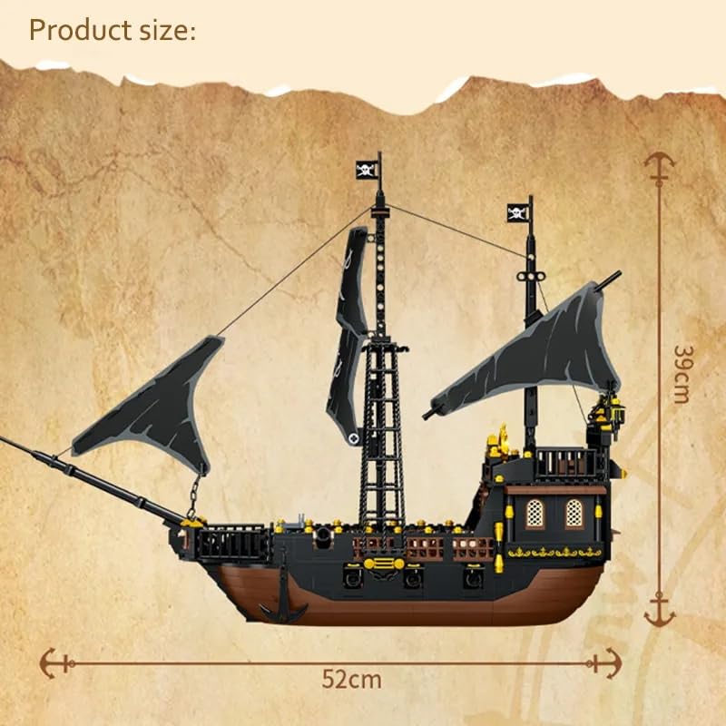 Image of SKY LINE OCEAN Pirate Ship Building Blocks - with Miniature Characters || 6 Months Structural Warranty || (621+ Pcs)