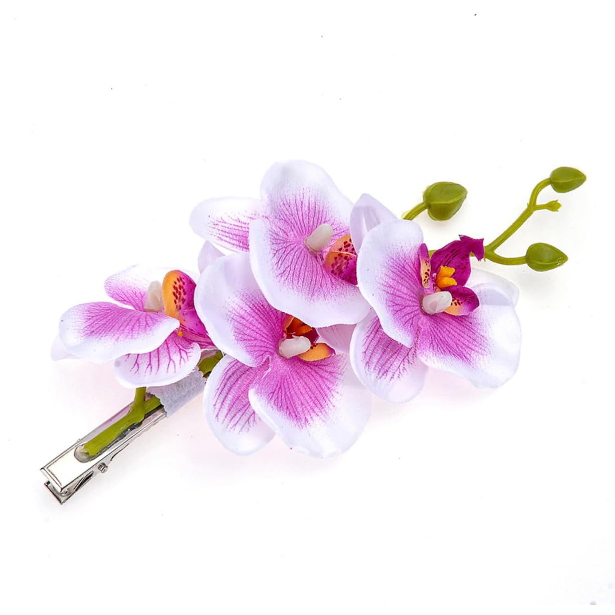 TOYANDONA Pince à Cheveux Orchidée Phalaenopsis Couleur Aléatoire en Tissu et Métal 4 Pièces Accessoires Décoratifs pour Filles et Femmes pour Mariage et Fête Musicale