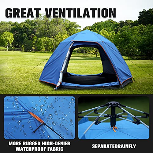 Carpa de camping impermeable para 3-4 personas con lluvia miniatura 4