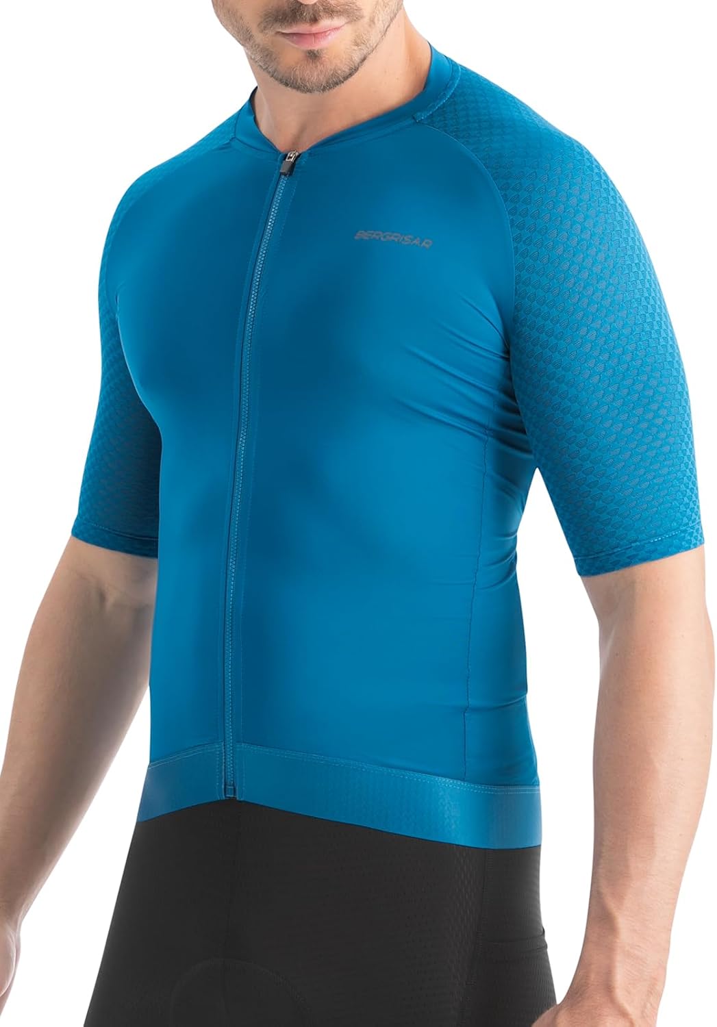 BERGRISAR Men's Cycling Jersey Short Sleeve Ultra-Soft Road Bike Shirt Biking Bicycle Jersey