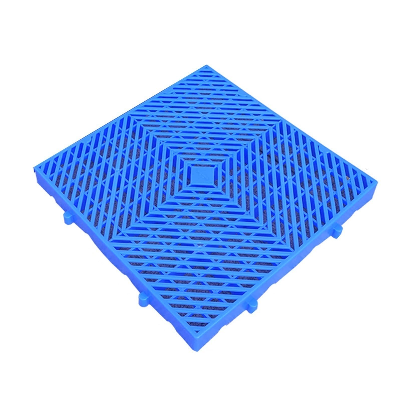 Leichte Kunststoffpaletten mit verschleißfestem, wasserdichtem Gitter, einfach zu stapeln und 5 cm hoch, blau, 5 Stück, ideal für Innenlager und Gartenlagerung