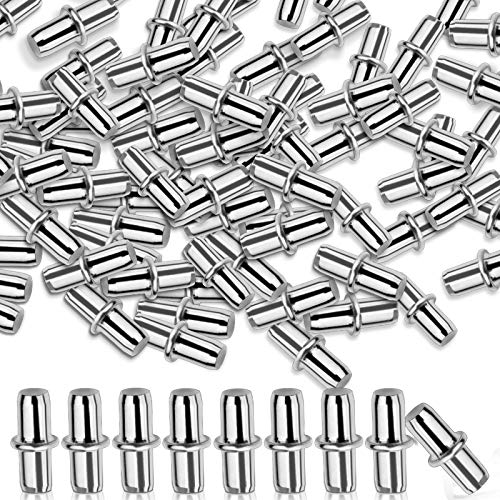 FANDAMEI 50 Pack Shelf Pins, Metal Nickel Support Pegs Cabinet Support Pins for Furniture Shelves Bracket by Fandamei - Used condition - US$6.75