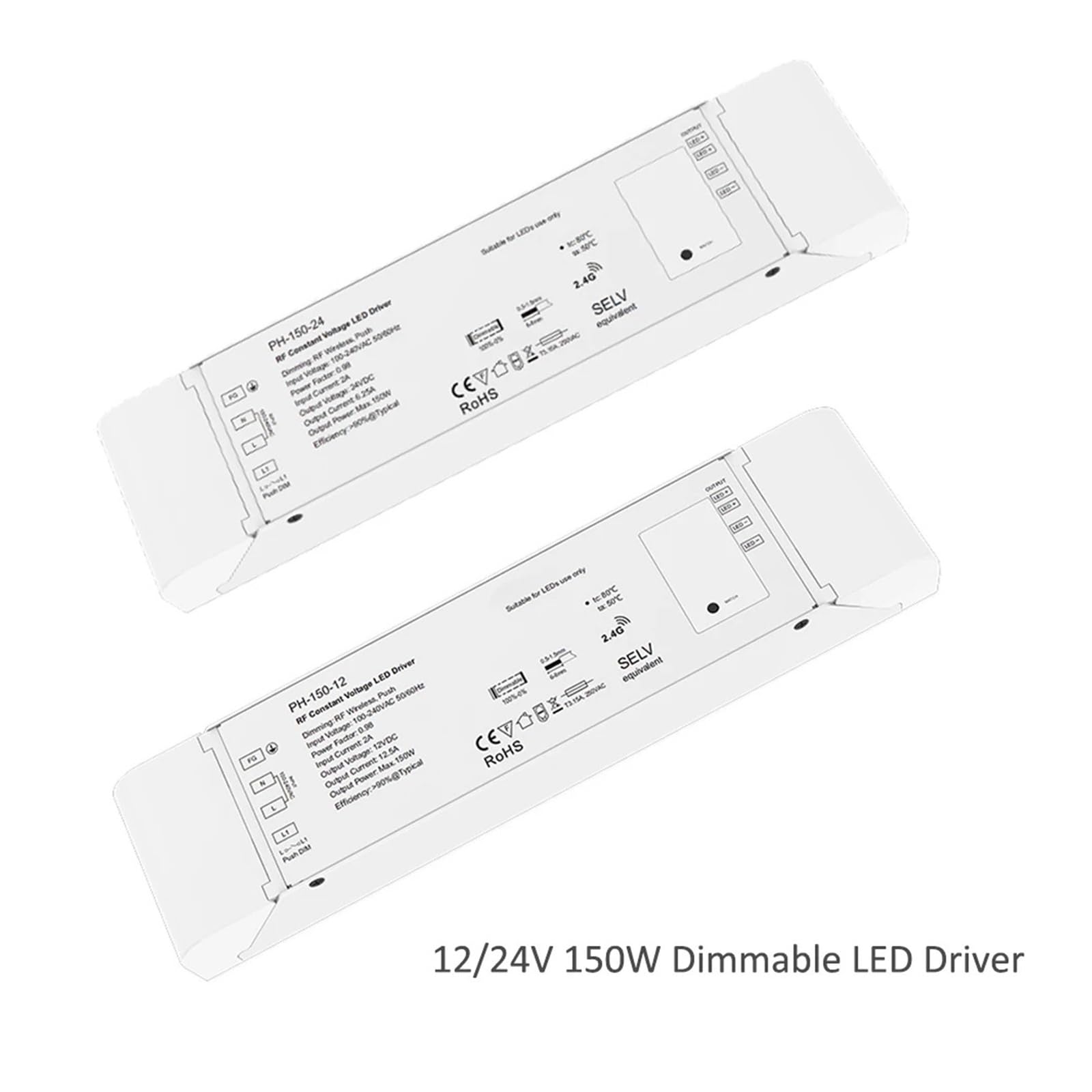 Driver LED dimmerabile 12V 24V 150W Regolatore di striscia luminosa dimmerabile a tensione costante Trasformatore di potenza a striscia luminosa LED monocromatica(12V150W)