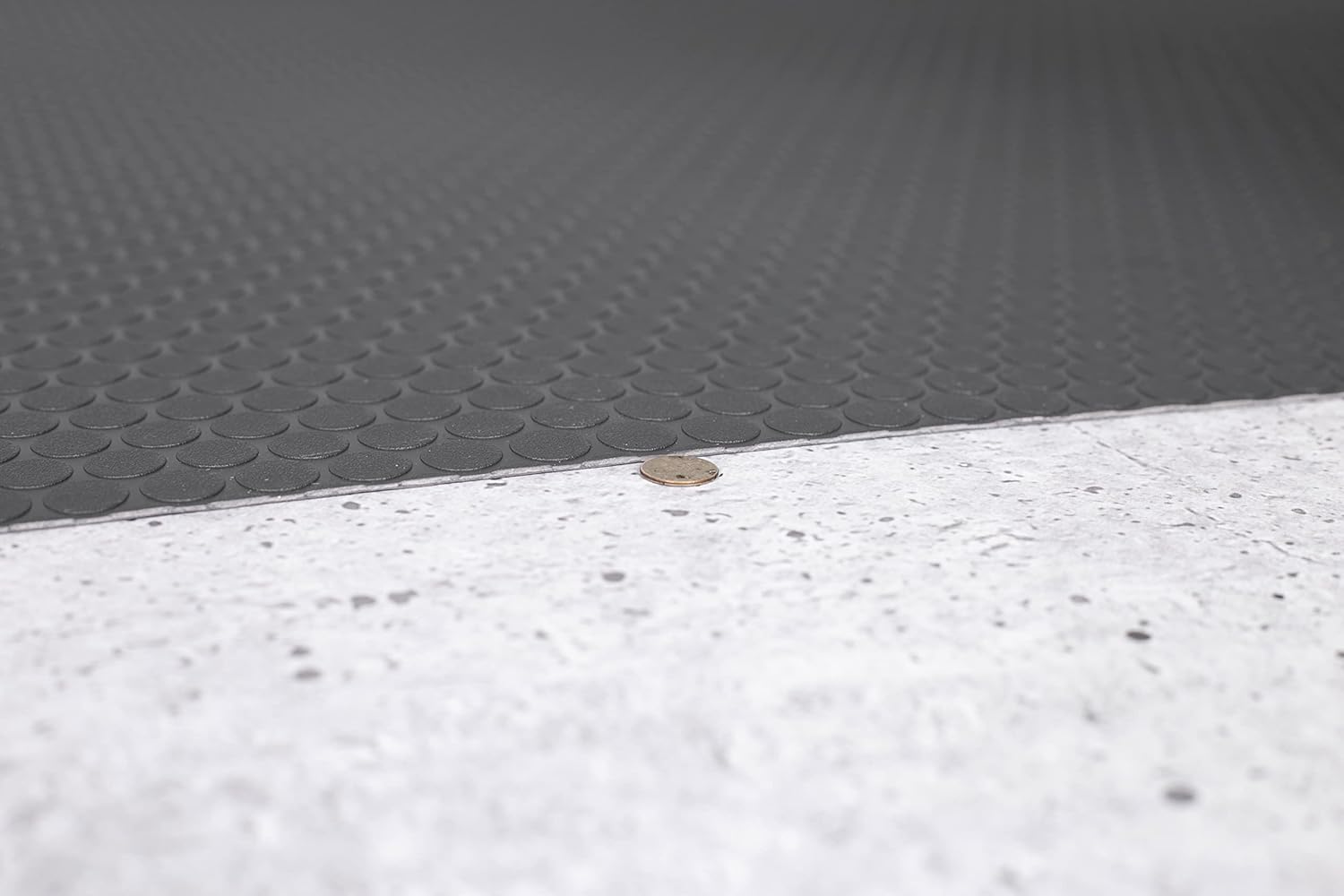 G-Floor Small Coin Pattern Vinyl Garage Flooring Mat (7'6" x 17', Slate Grey Color) - Versatile Protector Saves Your Floor from Spills and Dents