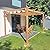 PURPLE LEAF 10' x 13' Outdoor Retractable Pergola with Sun Shade Canopy Patio Metal Shelter for Garden Porch Beach Pavilion Natural Wood Grain Frame Gazebo Modern Yard Grill Pergola