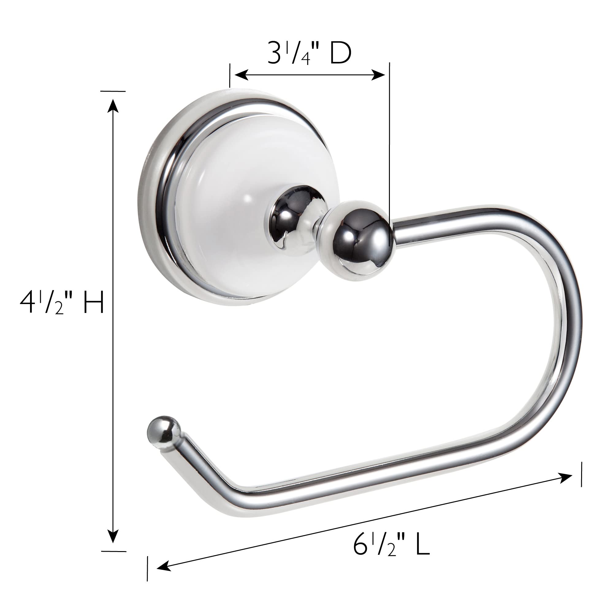 Design House 559302 Savannah Toilet Paper Holder Wall Mounted for Bathroom, Polished Chrome and White - Image 4