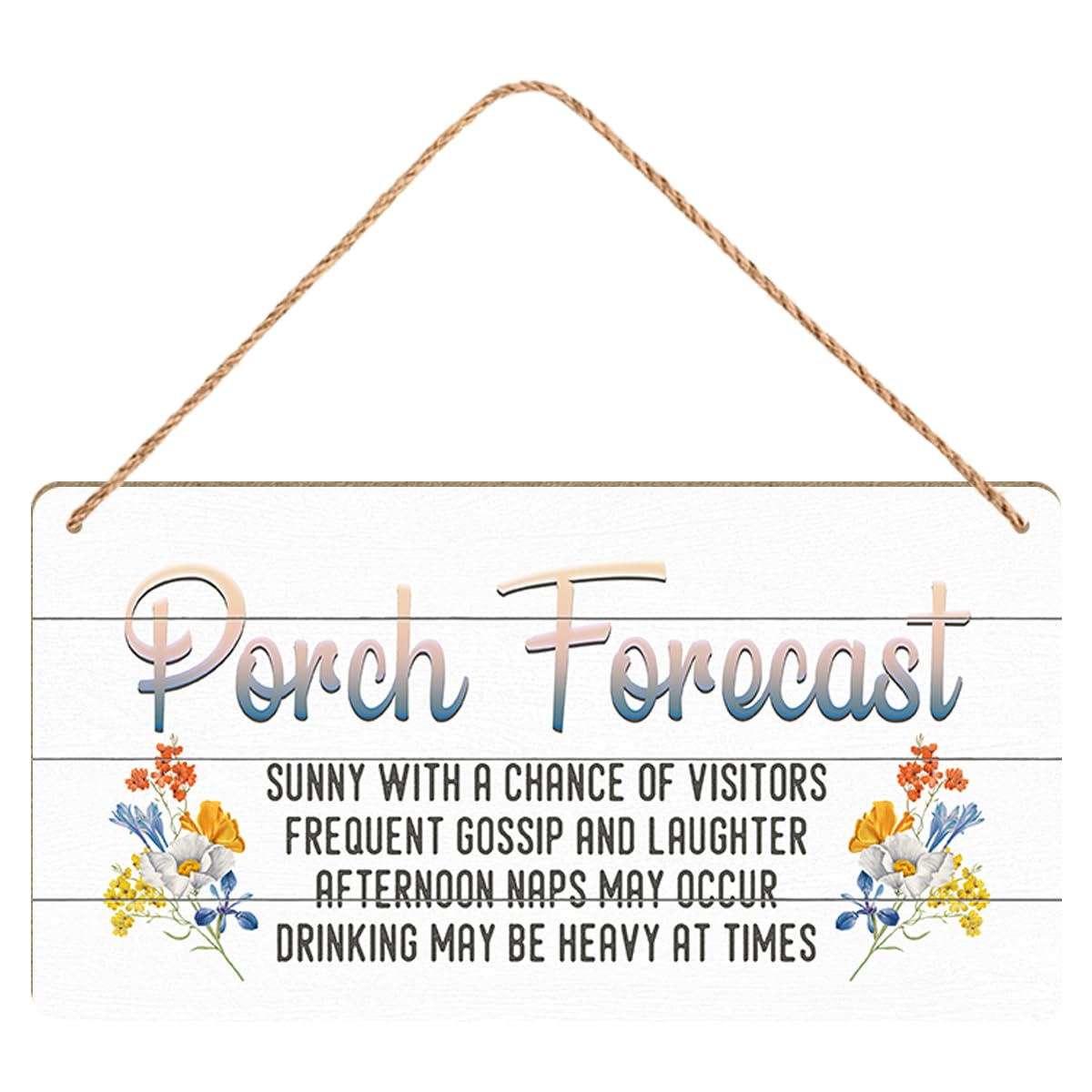 Porch Forecast Wooden Sign Print Decor Home Garden Farmhouse Porch Patio Yard Wall Art 5X10 Inch Wooden Hanging Plaque Indoor Outdoor Decorations