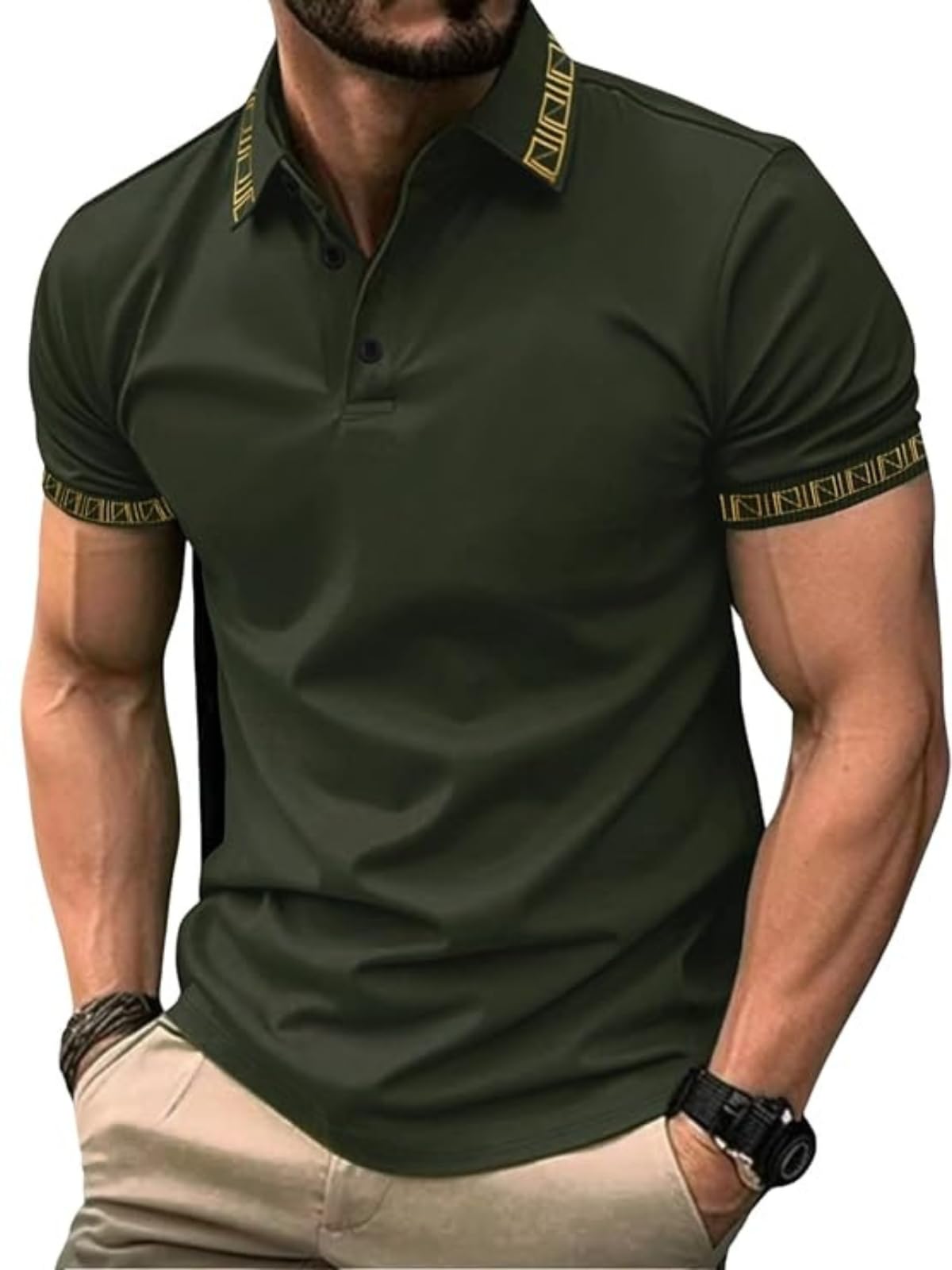 greciilooks Solid Regular Fit Polo Casual for Men Stylish Latest | Half Sleeve T Shirt-picture-15
