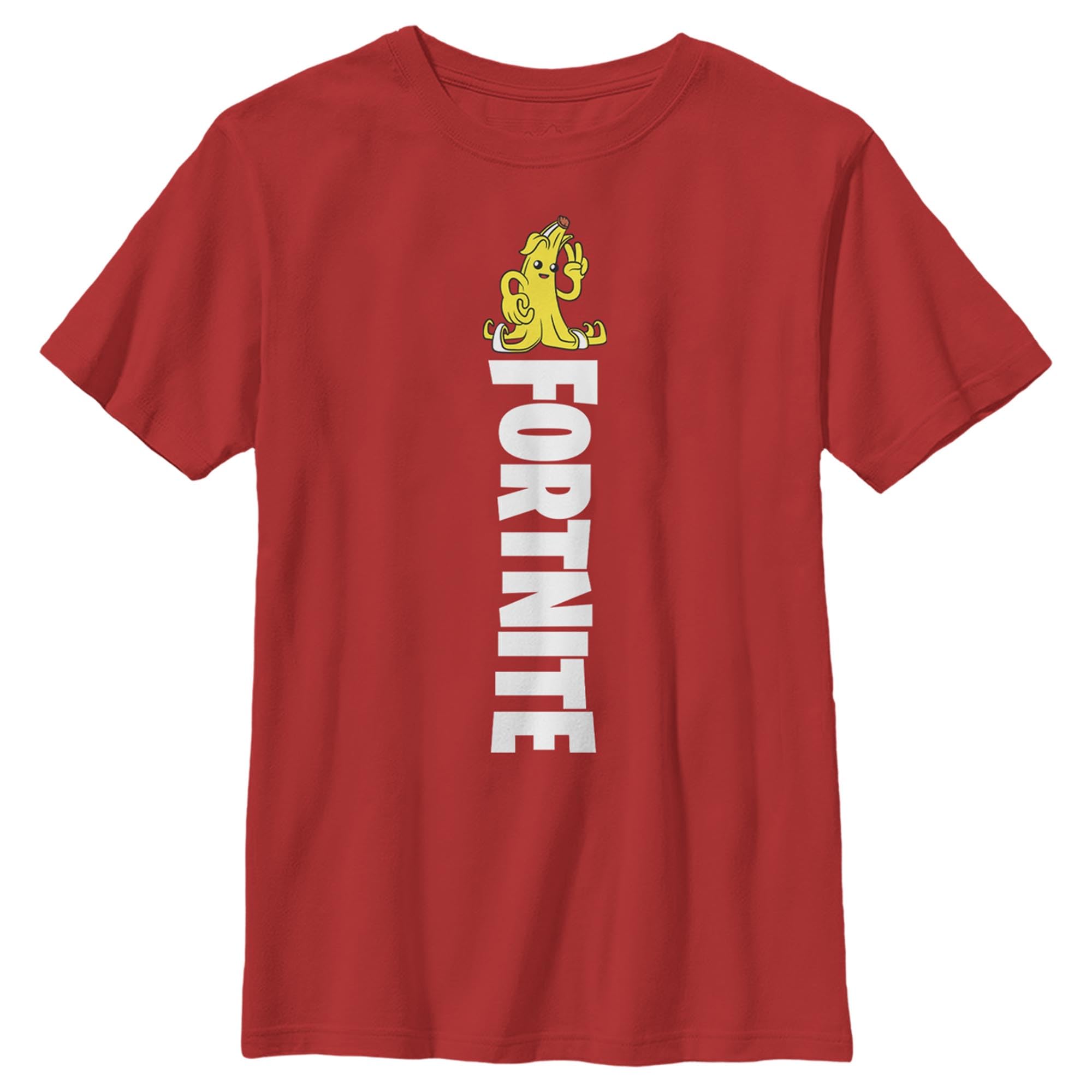 Fortnite Boys' Peely Peace Logo T-Shirt, Red, L