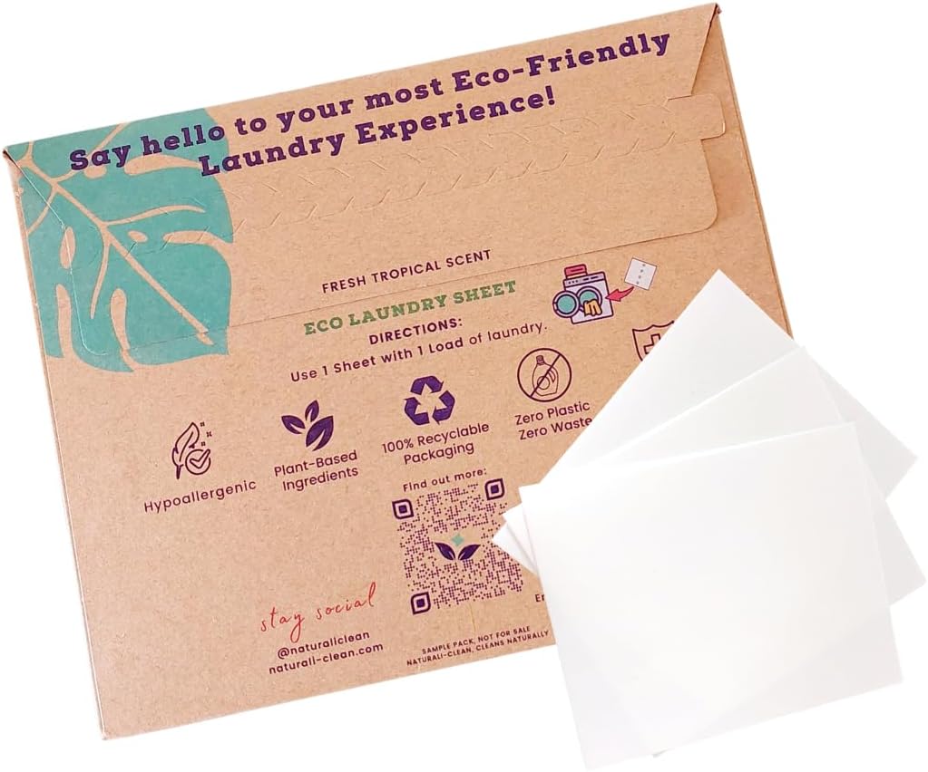 Naturali Eco Travel Laundry Detergent Sheets 5Pack, Sink