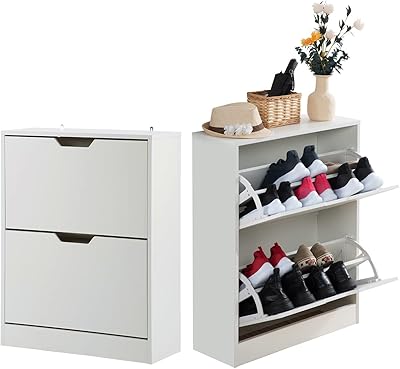 下駄箱 2段 2層 シューズラック 玄関収納 ひとり暮らしナチュラル+