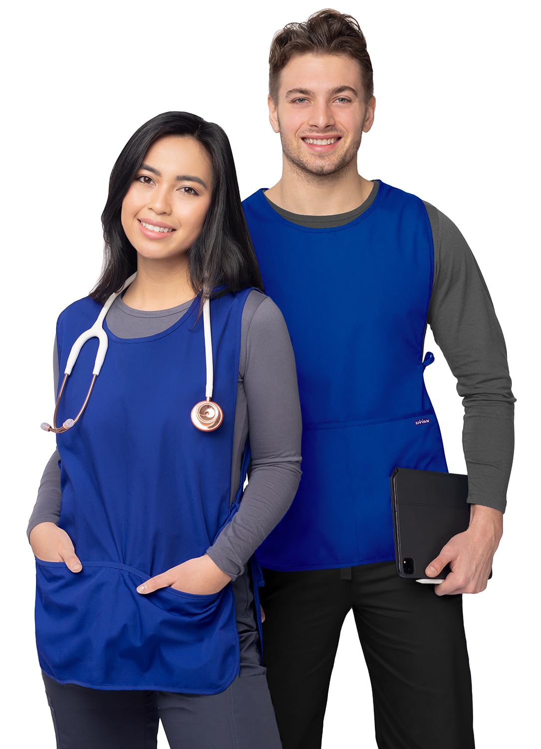 Sivvan Fartuch unisex – regulowane paski w talii, 2 głębokie kieszenie z przodu