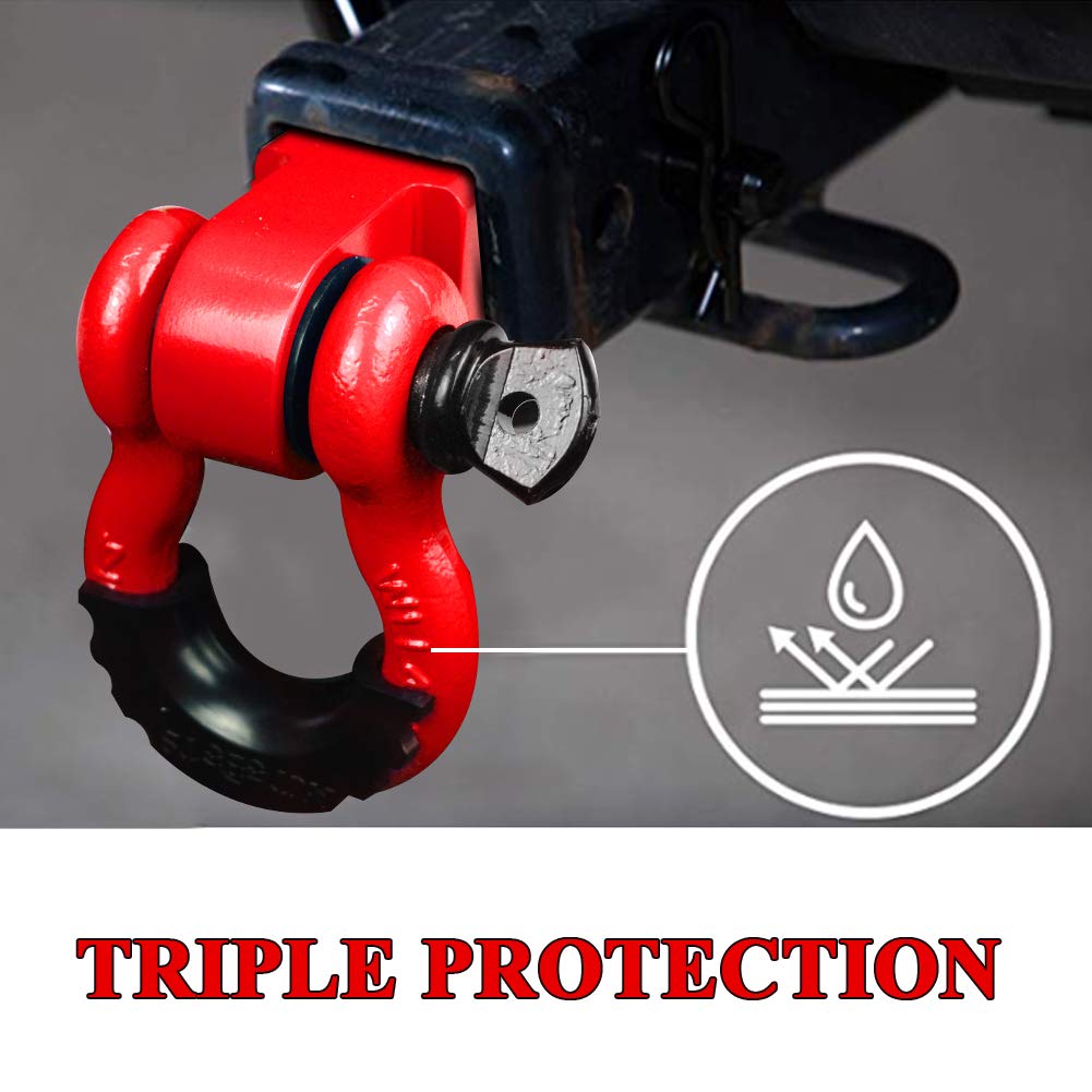 COYOUCO Shackle Hitch Receiver 2", 45.000 Lbs Break Strength Heavy Duty Receiver Com 5/8" Screw Pin, 3/4" D Ring Shackles, Acessórios De Reboque Para Recuperação De Veículos Off-road,F