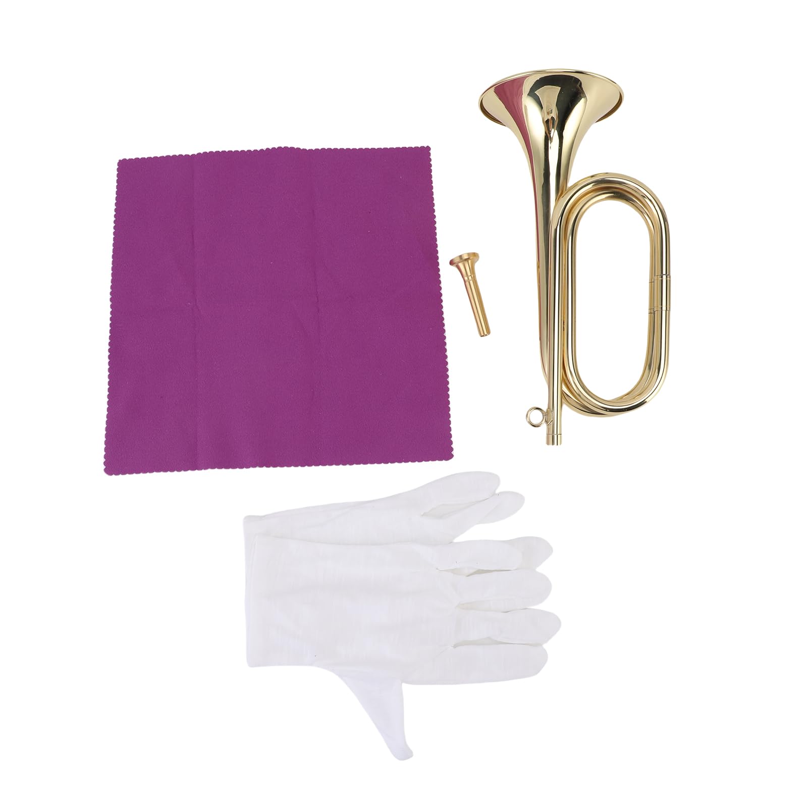 Dilwe Tromba in Sib Strumento in Ottone, Tromba per Banda Professionale con Bocchino Staccabile per Principianti, da Scolastica in Ottone Dorato da 6,5 ​​pollici con Kit di Pulizia